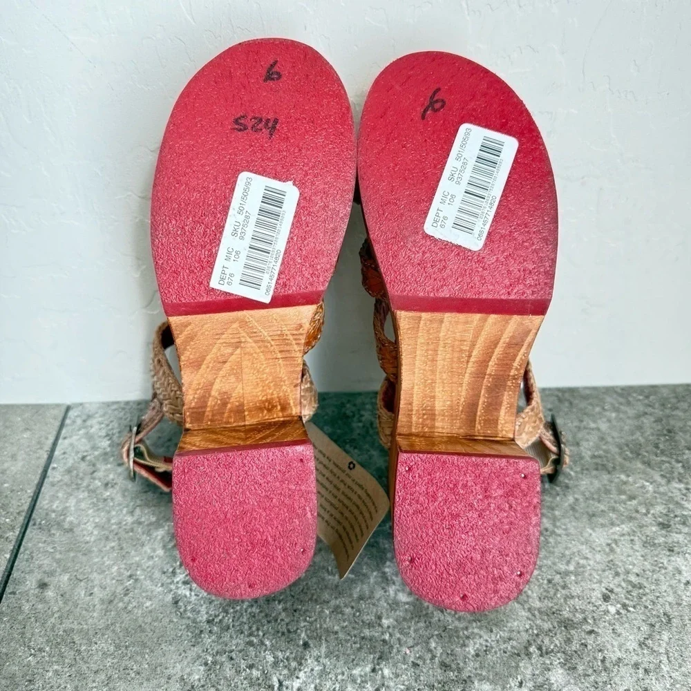 NEW Bed Stu Voicing Braided Leather Platform Sandals Size 6